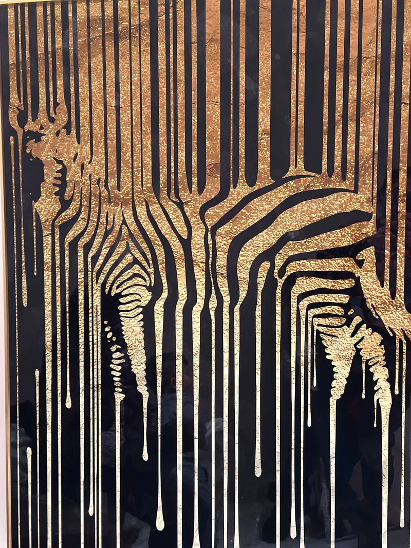 Abstract Glittering Zebra Poster