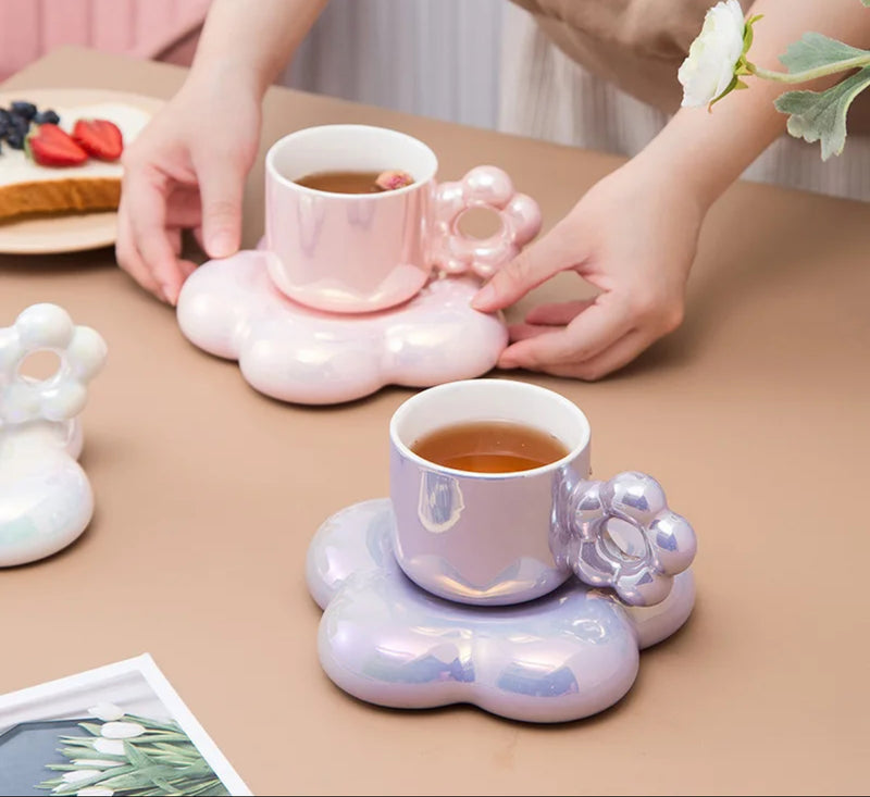 Luxury Glazed Flower Tea Mug