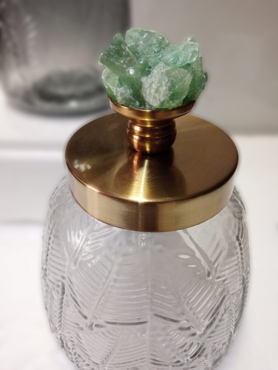 Crystal Stone Lid Glass Jar