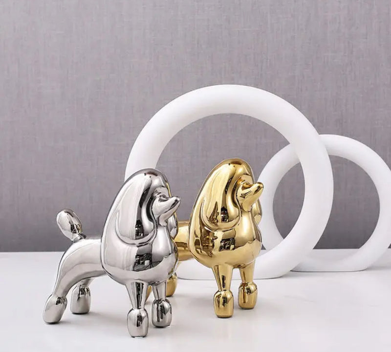 Maritta Silver Poodle Figure